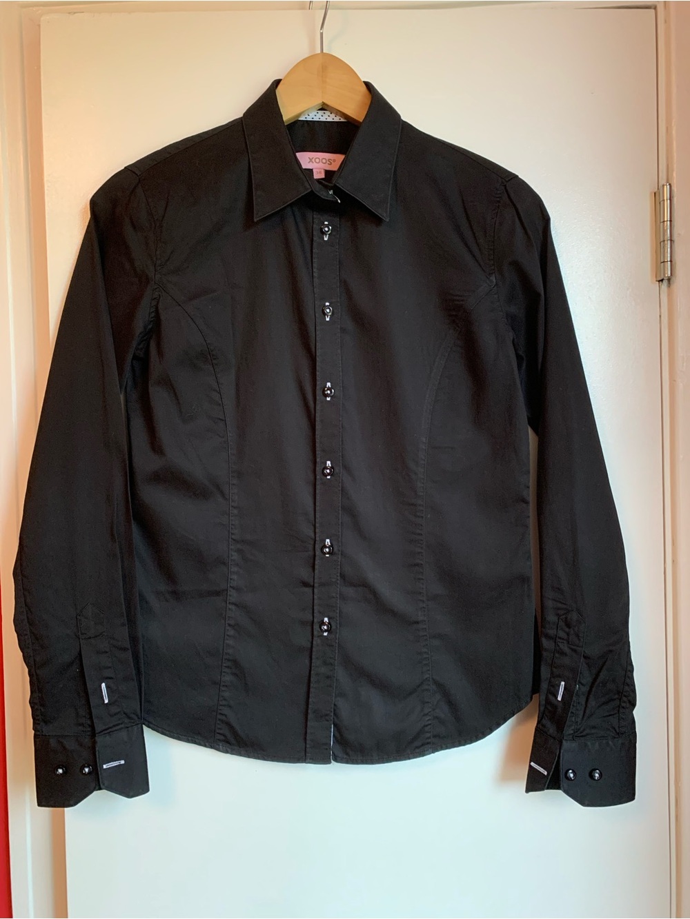 XOOS - Women Black Button-Down Shirt